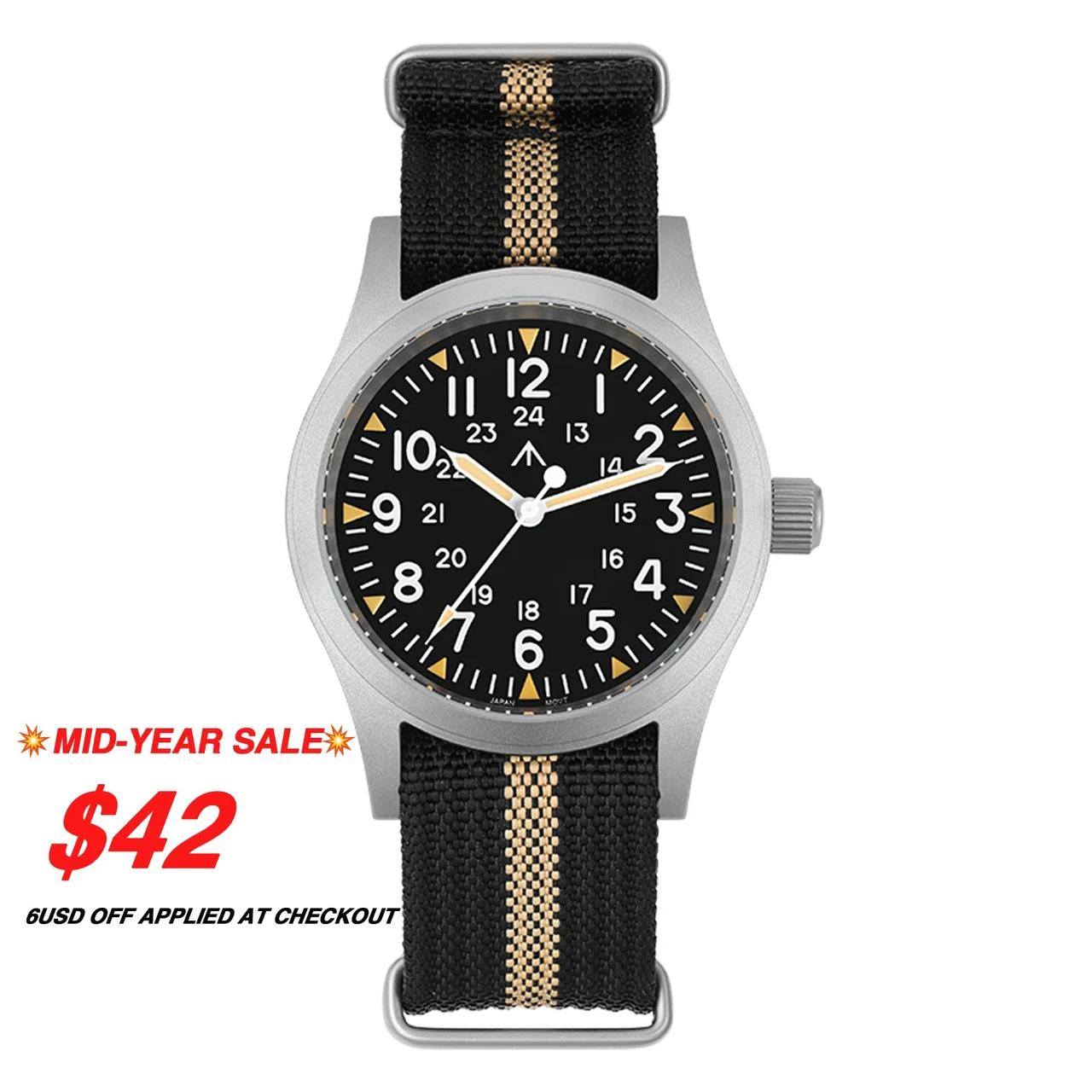 MILITADO ML05-钢色-无logo-黑卡其 38 mm kol saati
