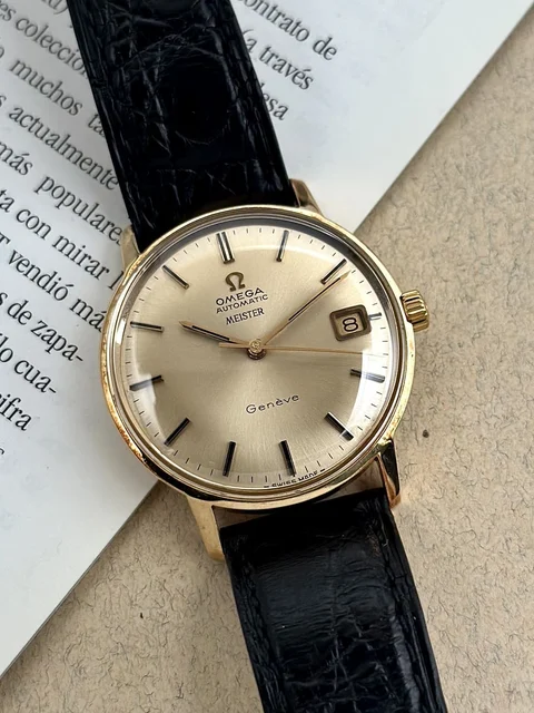 OMEGA Genève «Meister» 18K Gold 1967 166.037, automático. kol saati