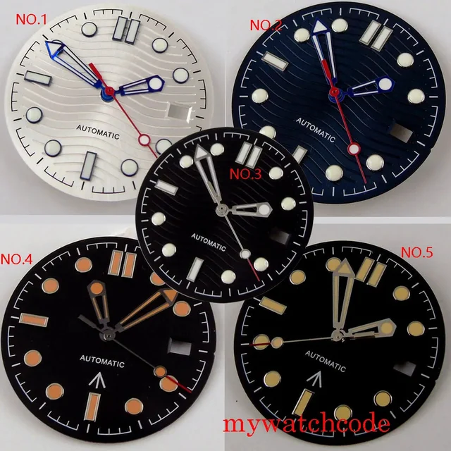Tandorio New Stainless Steel Watch Dial And Hand 31mm Diameter Luminous Marks With Date Wi