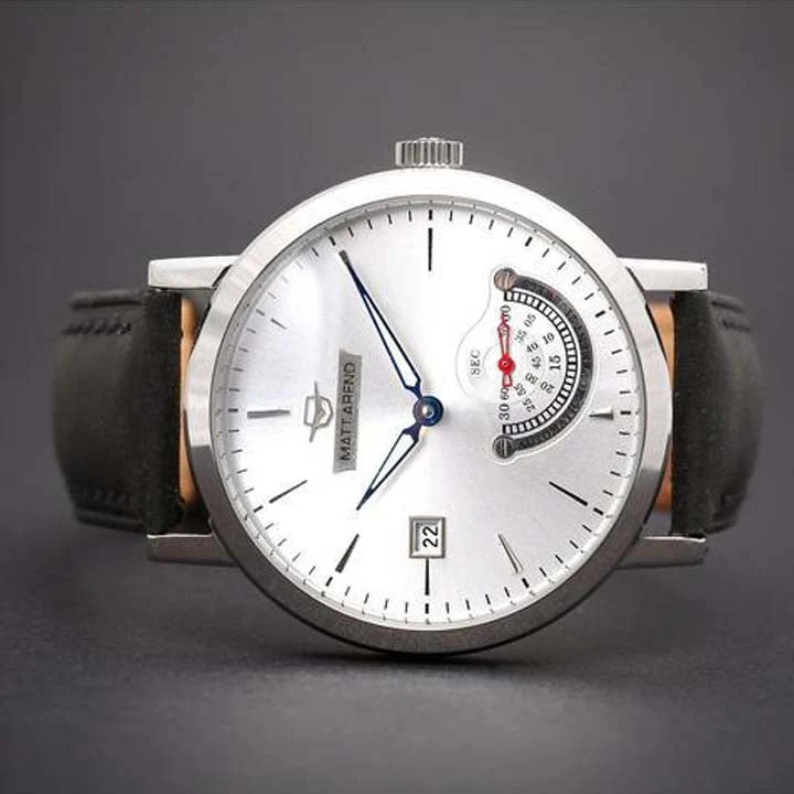 Matt Arend Deep Ocean Commitment Small Second Silver Black MA 773 DEEP OCEAN COMMITMENT SMALL SECOND SILVER BLACK 42 mm kol saati