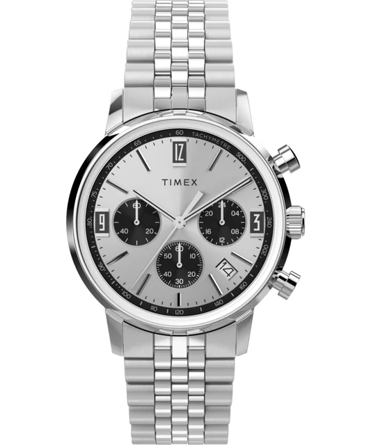Timex Marlin® Chronograph Tachymeter 40mm Stainless Steel Bracelet Watch TW2W10400 kol saa