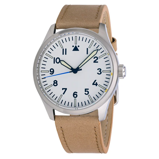 Islander Aviator Automatic Watch with White A-Dial and Sapphire Crystal #ISL-223 kol saati