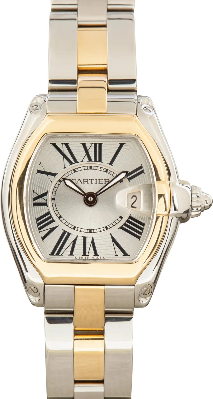 Cartier Roadster Ref W62026Y4 Stainless Steel & 18k Yellow Gold 30 mm kol saati