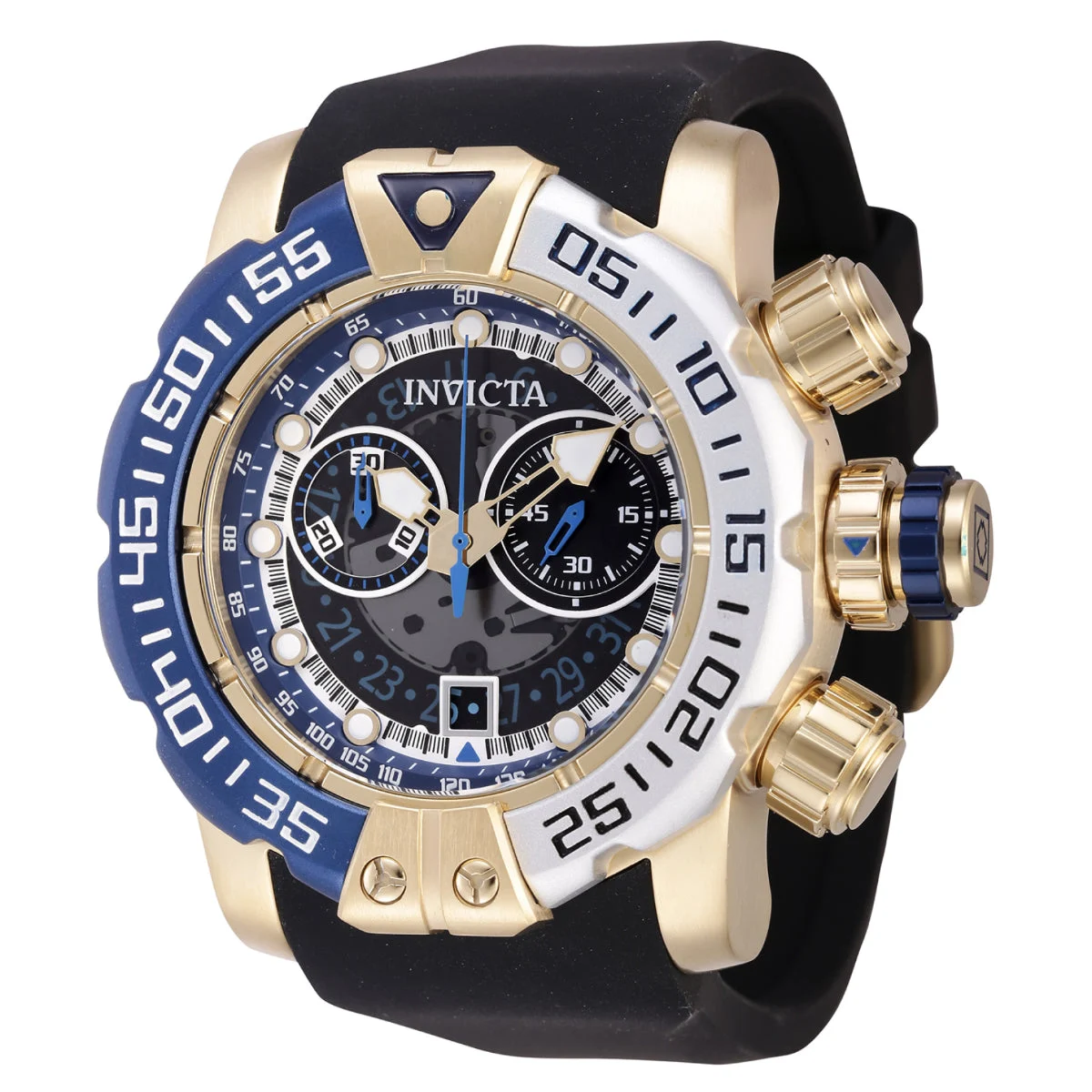 Invicta Sea Hunter Swiss Ronda Z50 Caliber Watch - 57mm. Blue. Black (44845) kol saati