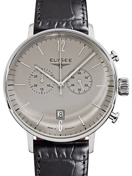 Elysee Stentor Swiss Quartz Chronograph Dress Watch with 30-minute Stopwatch #13272 42 mm kol saati