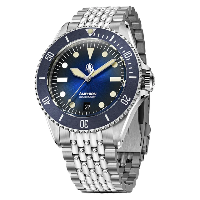NTH Legends Series Amphion Midnight Blue Dive Watch with Date #WW-NTHL-AMEDB kol saati