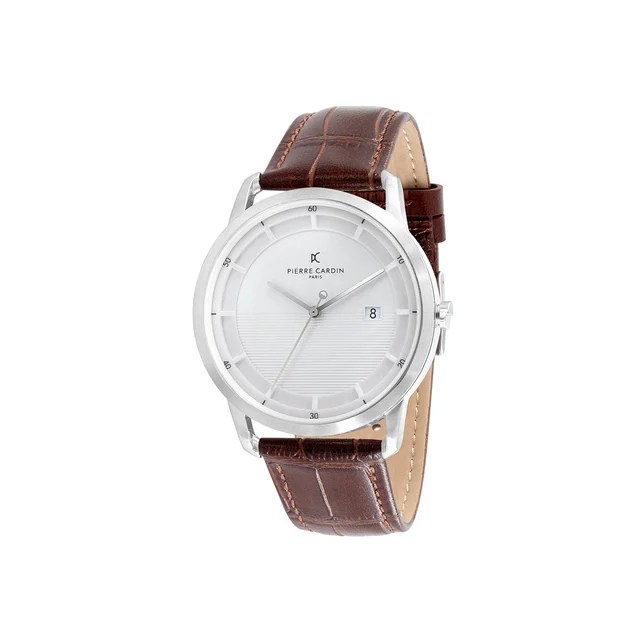 ST. GERMAIN Lines Watch with White Dial, Silver Case and Brown Leather Strap CLC.6000 kol 
