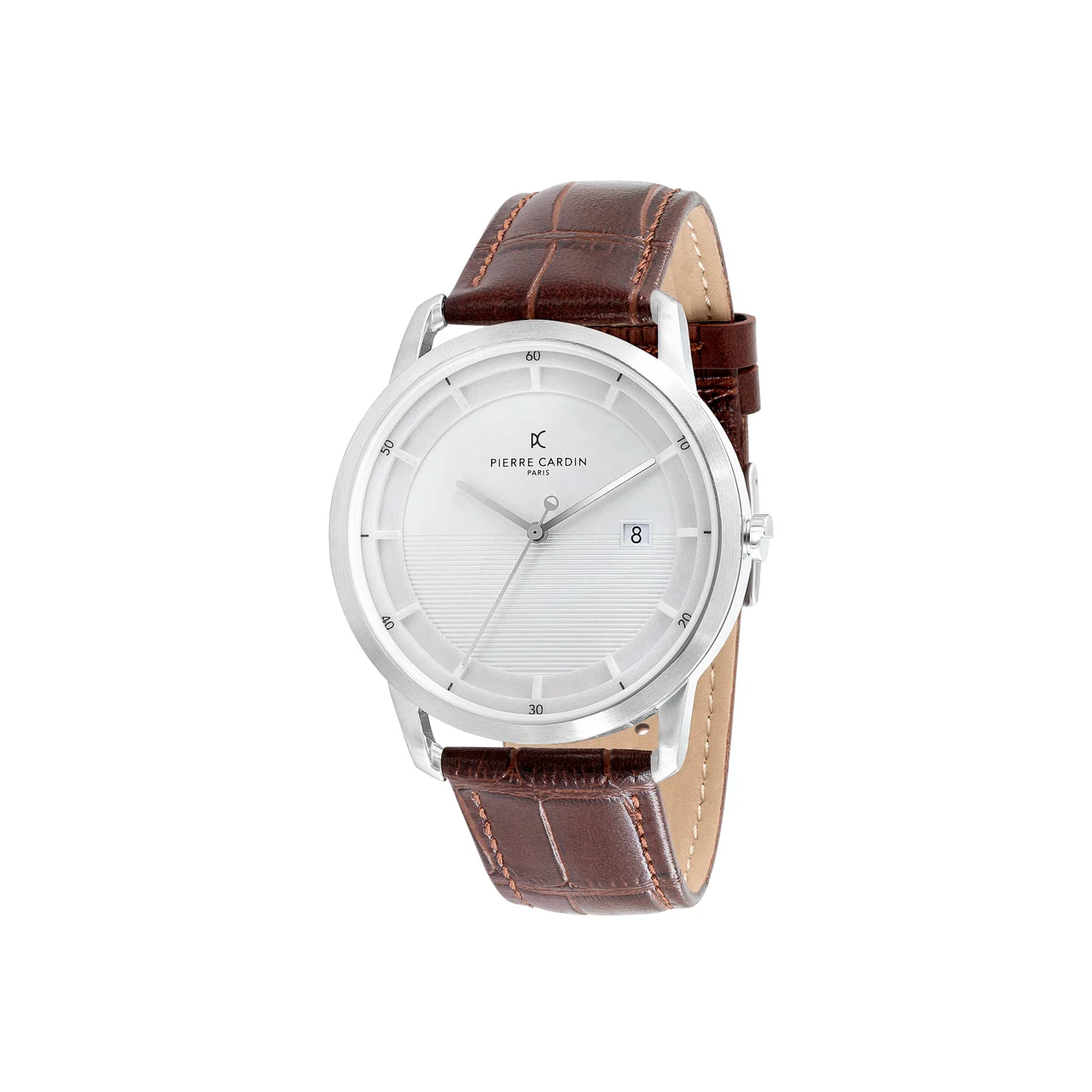 ST. GERMAIN Lines Watch with White Dial, Silver Case and Brown Leather Strap CLC.6000 kol saati