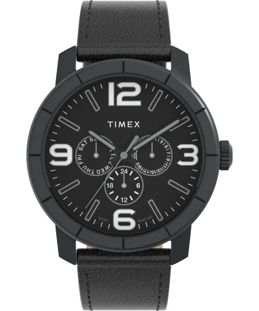 Timex Mod 44mm Leather Strap Watch TW2W719009J kol saati