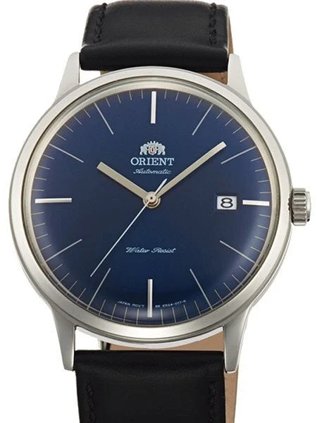 Orient Scratch and Dent - Bambino V3 Automatic Dress Watch with Blue Dial, Applied Silver