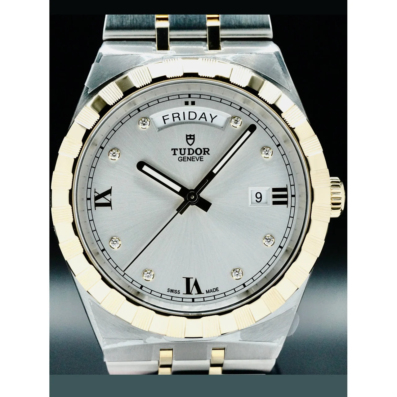 Tudor Royal Steel Case Diamond-Set Dial 210000058540 41 mm kol saati