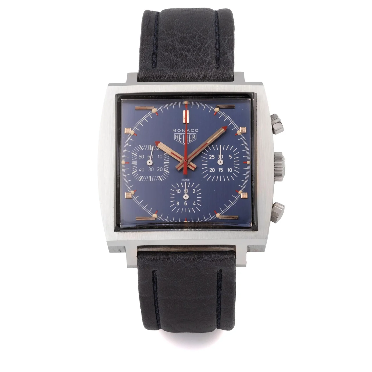 Heuer HEUER REF. 73633, MONACO A fine, manual wind chronograph steel wristwatch kol saati