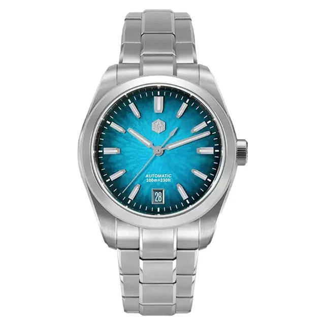 San Martin Watches San Martin 36mm Dress Watch with Blue Degrading Dial #SN0144-A kol saat