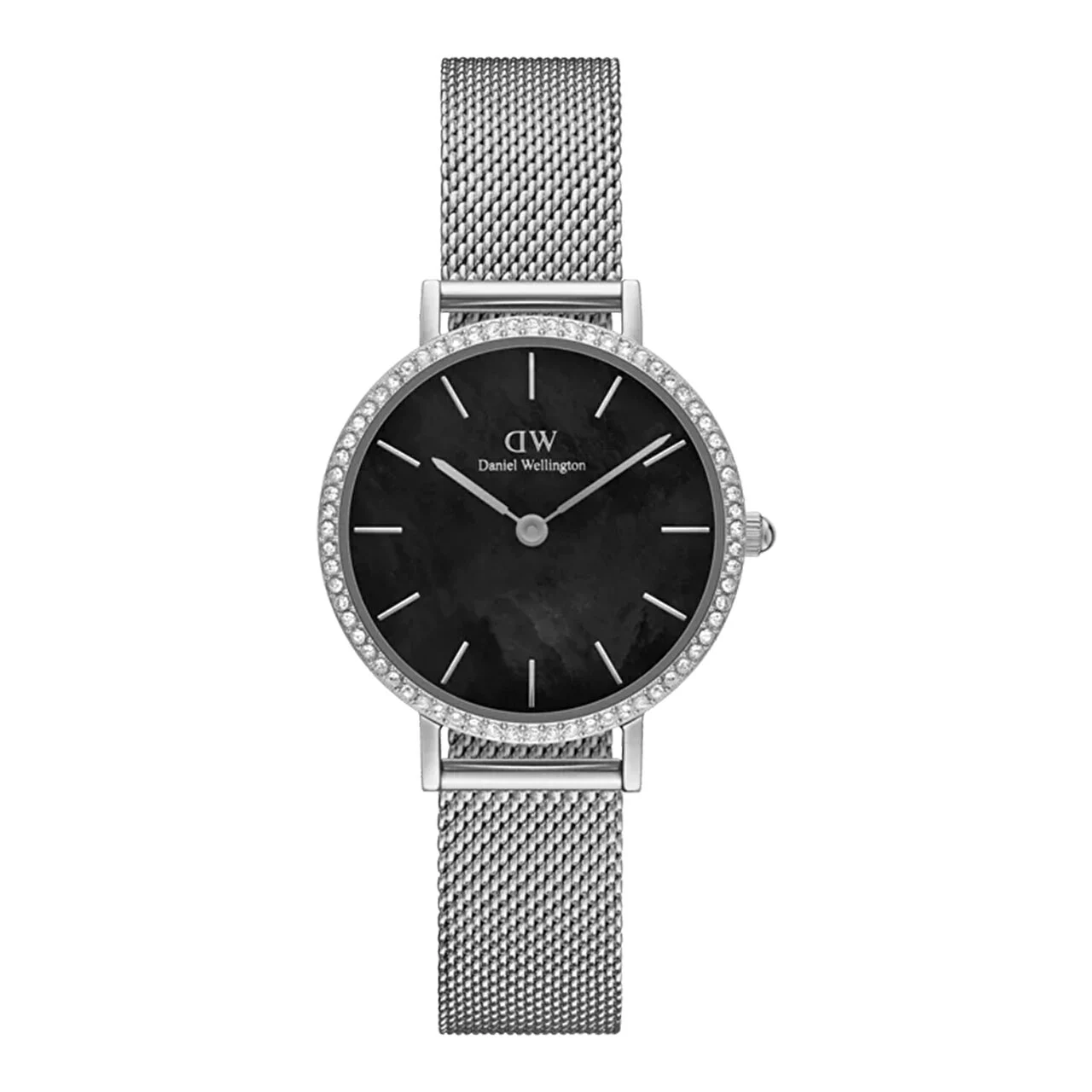 DANIEL WELLINGTON Petite Lumine Bezel Sterling Black MOP DW00600661 28 mm kol saati