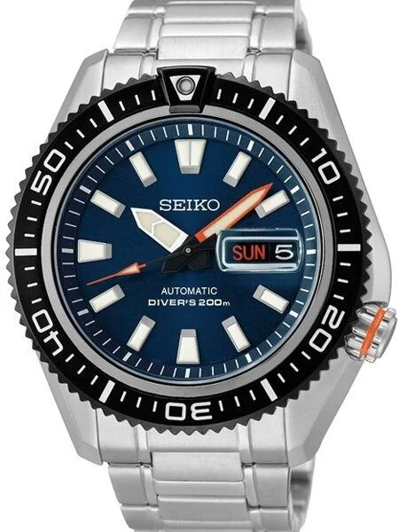 Seiko Stargate II Automatic Dive Watch with Blue Dial and Stainless Steel Bracelet #SRP493K1 kol saati