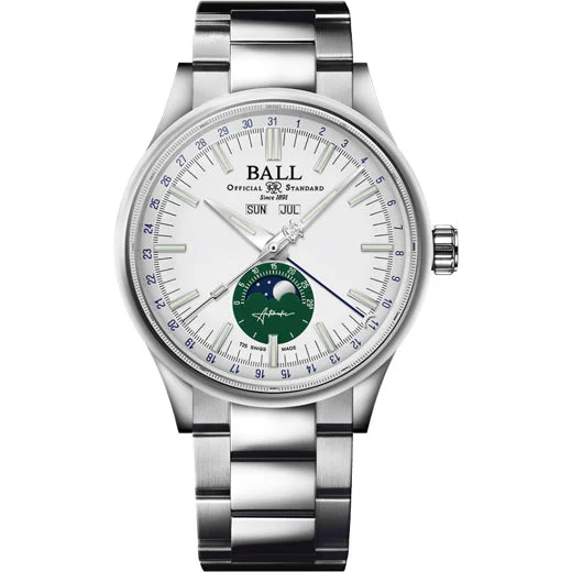 Ball Engineer II Moon Calendar White and Green Dial NM3016C-S1J-WHGR kol saati