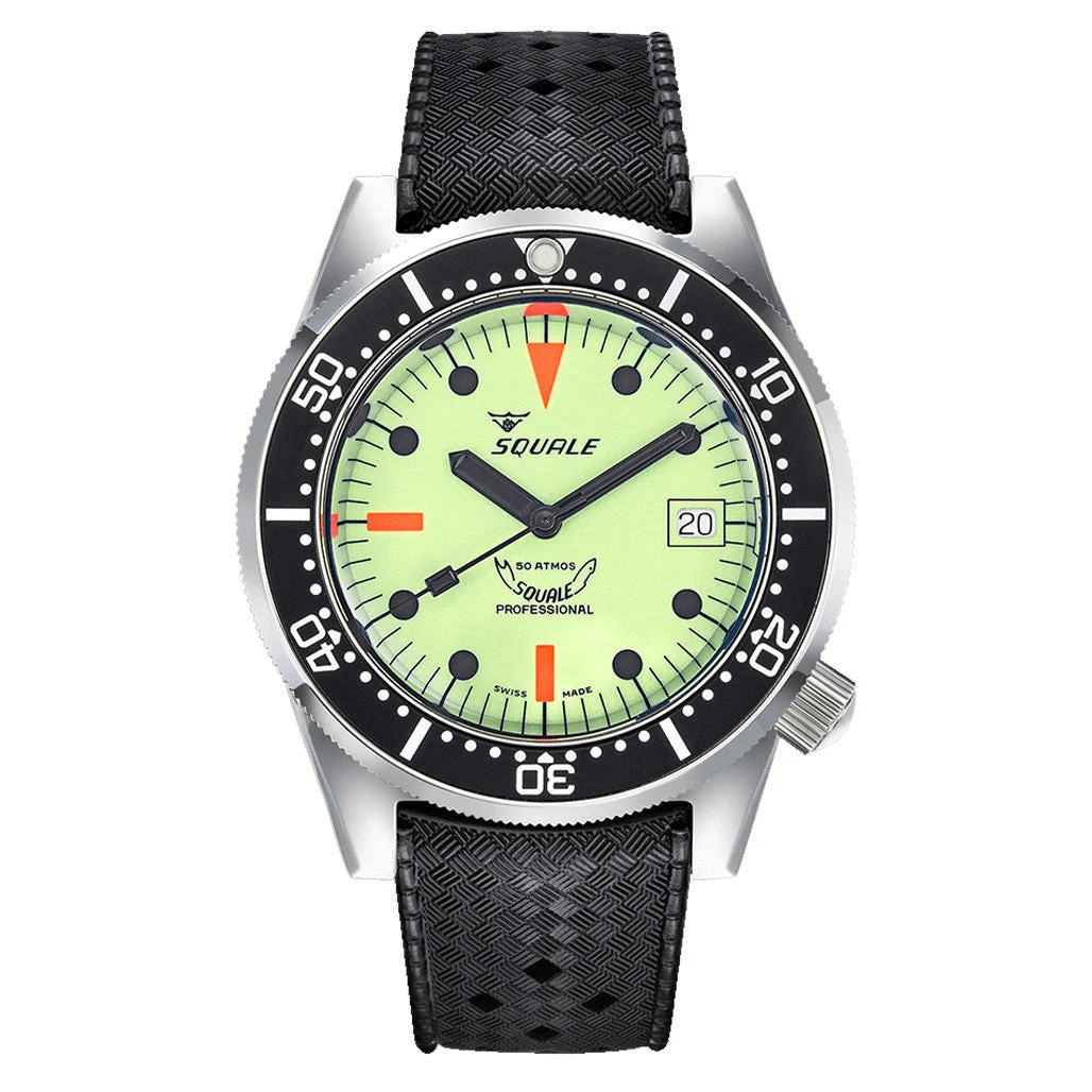 Squale Meter Swiss Made Automatic Dive Watch with Luminous Dial #1521-026-LUME 42 mm kol saati