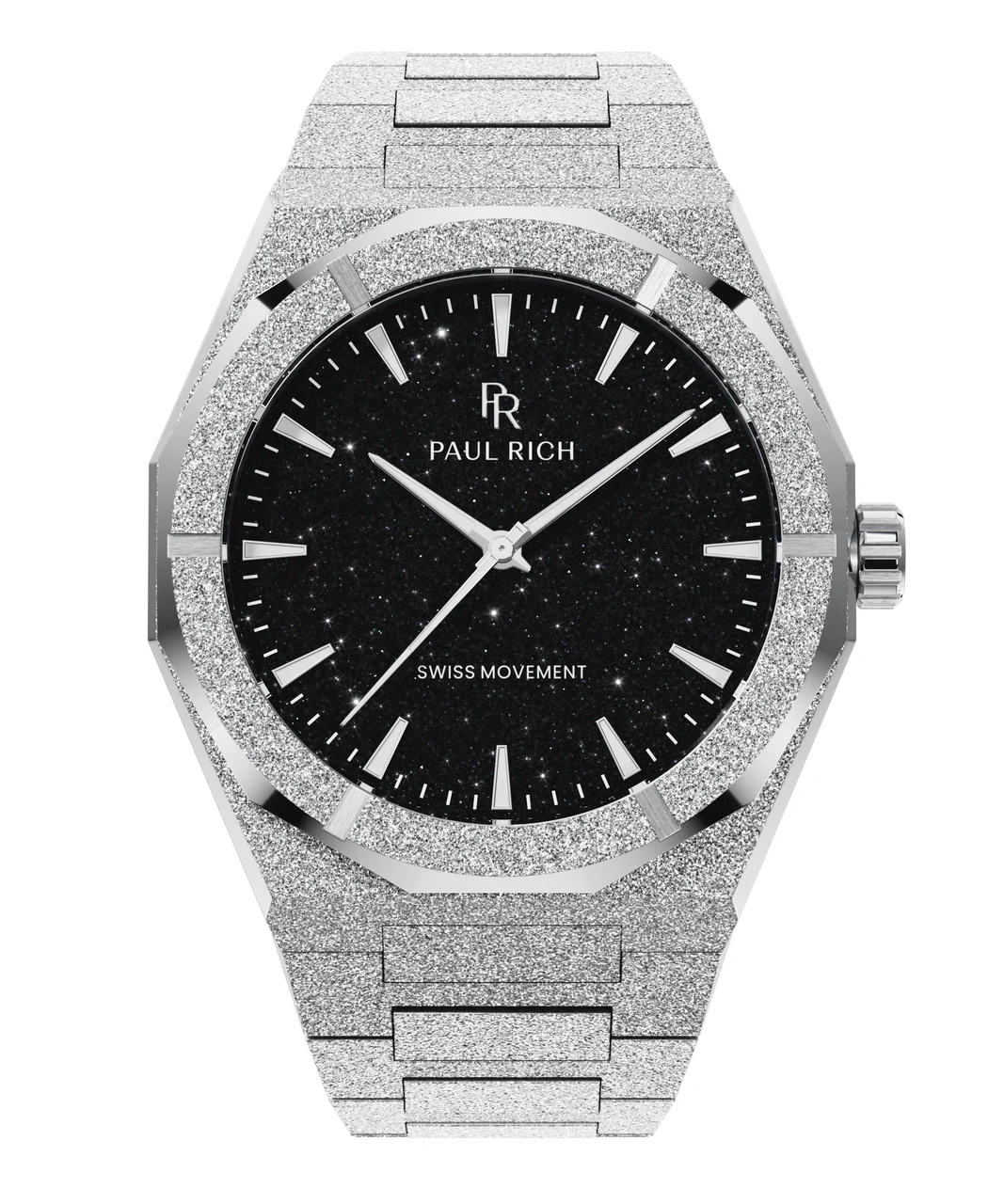 Paul Rich Frosted Star Dust II PR99II - Silver Black 43 mm kol saati