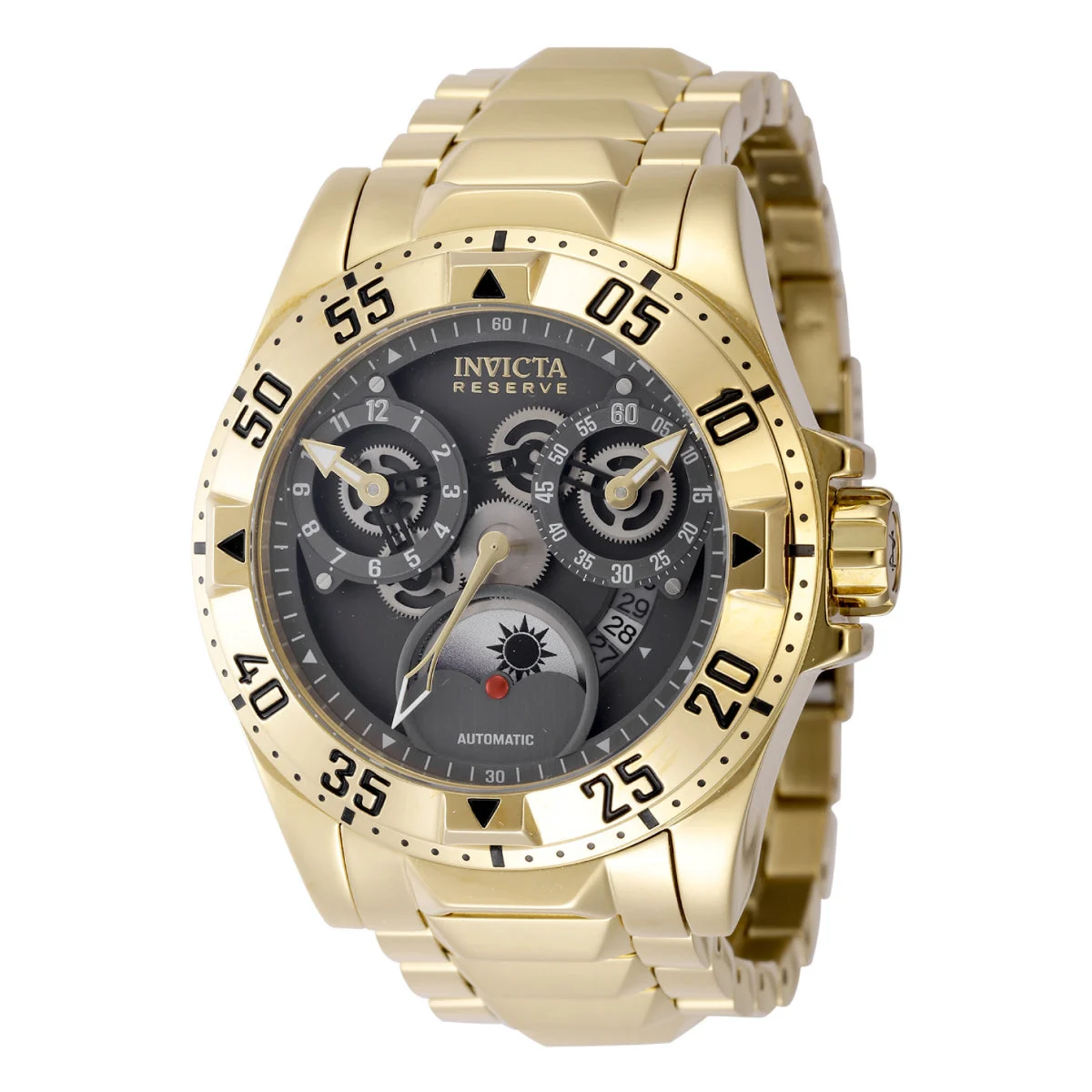 Invicta Reserve Excursion Automatic Watch - 49.5mm, Gold (47571) 49.5 mm kol saati