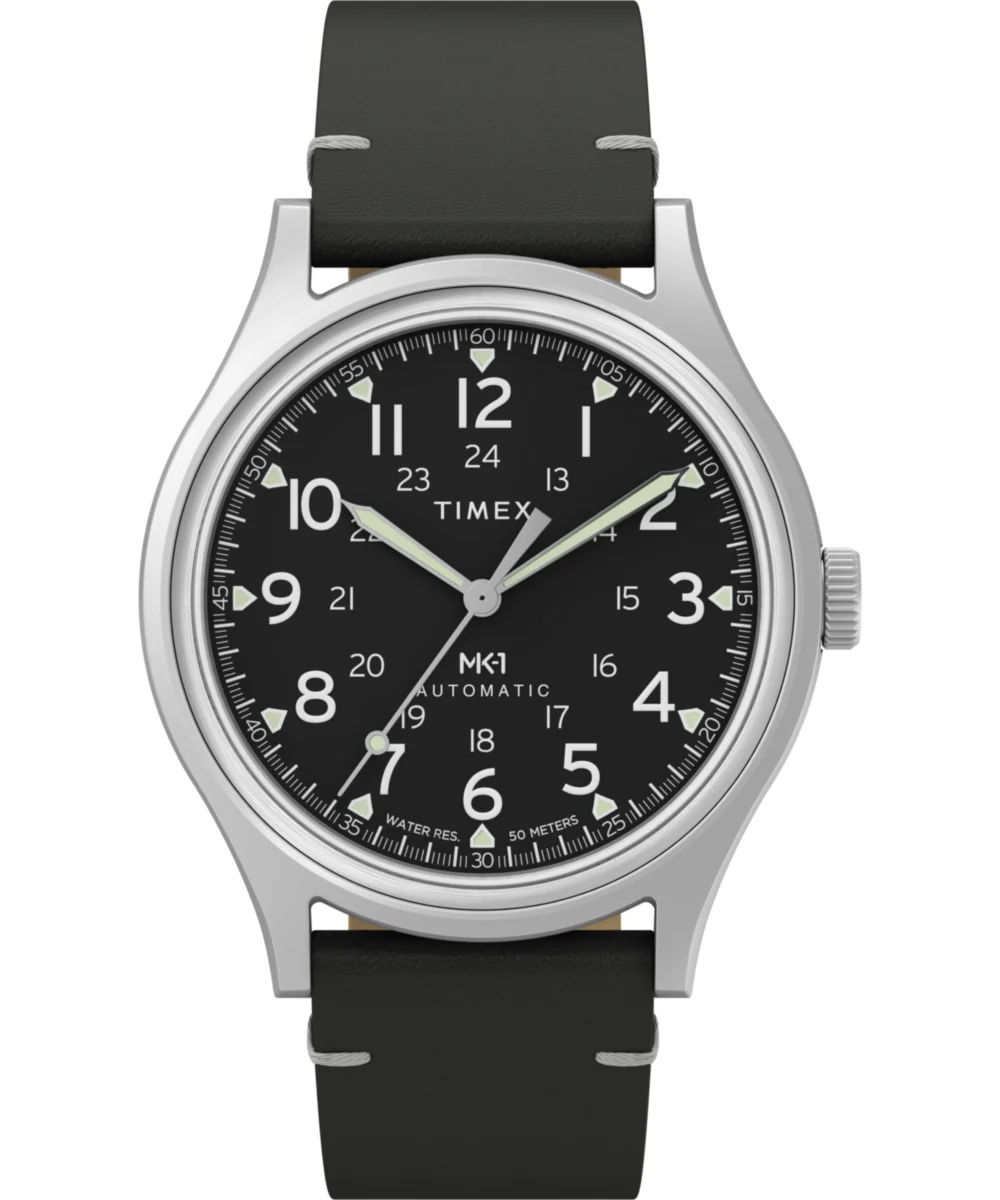 Timex Automatic 40mm Leather Strap Watch TW2Y71800VQ 40 mm kol saati