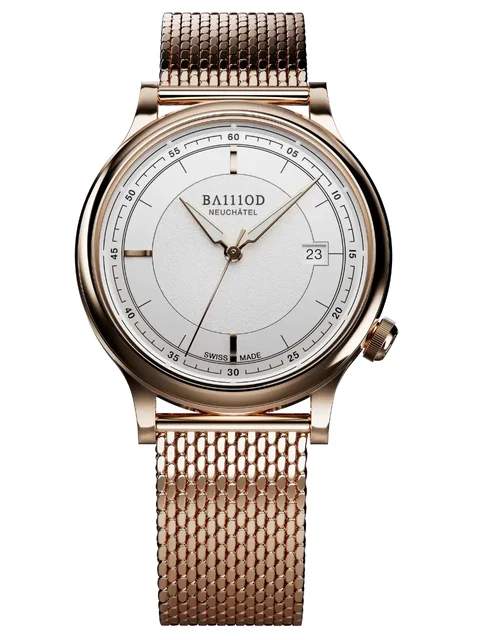 Ba111od Chapter 8 Chapter 8.3 - White Carnation Gold PVD - Milanese Mesh Bracelet kol saat