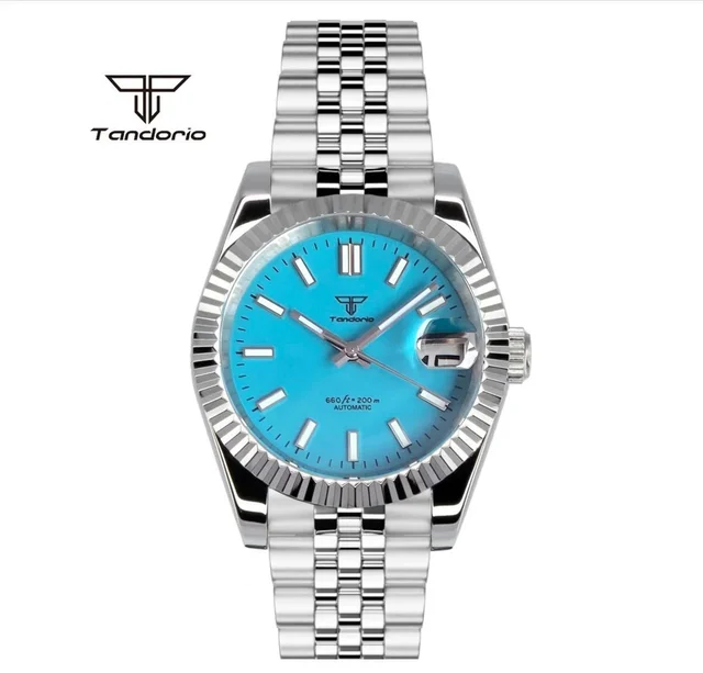 Tandorio Datejust TD136 dress NH35A 36mm/39mm Sapphire Crystal 5bar glass back 14:193#pink