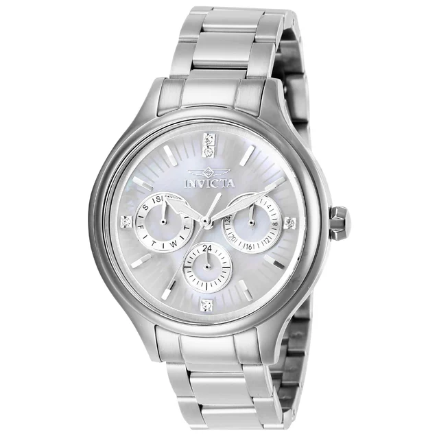 Invicta Angel Lumamode Watch w/ Mother of Pearl Dial - 38mm. Steel (28656) kol saati