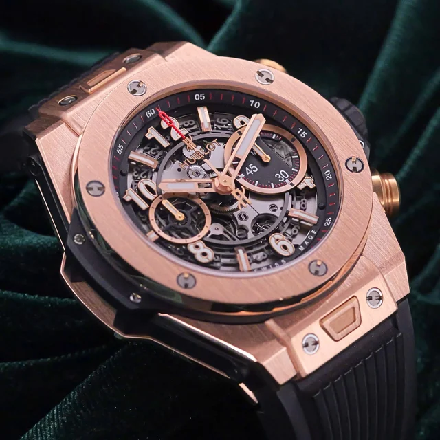 Hublot Bigbang Unico “King Gold” 44MM Skeleton Dial Rose Gol kol saati