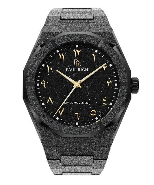 Paul Rich Frosted Star Dust II PR99IIBlackArabic - Black Gold kol saati