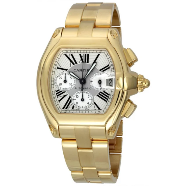 Cartier Roadster W62021Y2 Silver Dial Yellow Gold Watch kol saati