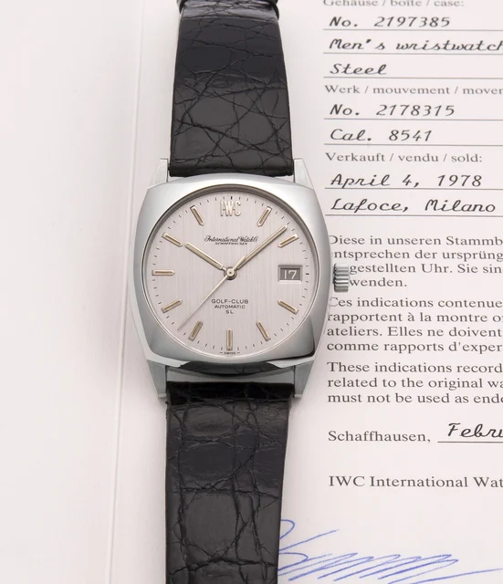 Iwc Golf Club IWC GOLF CLUB REF. 1829 STEEL Fine and rare, cushion shaped case, self-windi