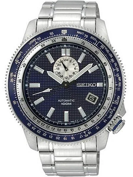 Seiko Superior Blue Dial Hand Windable Automatic Watch with Slide Rule #SSA001K1 44 mm kol saati