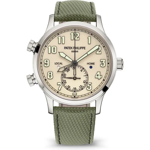 Patek Philippe Complications Calatrava Pilot Travel Time White Gold 5524G-010 42 mm kol saati