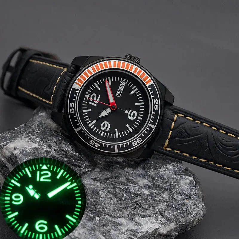 Tandorio Mod Samurai Black Series SRPE39K1 SRPF79K1 Diver C3 Luminous Sapphire NH35 NH36 Automatic 14:100005979#F 43 mm kol saati