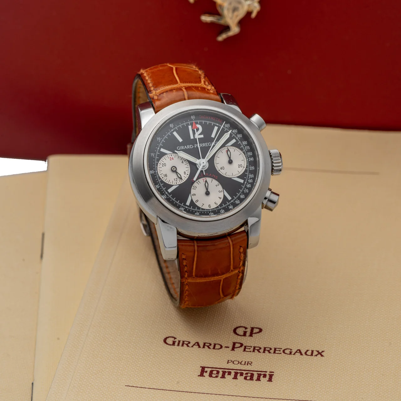 Girard Perregaux For Ferrari GIRARD PERREGAUX FOR FERRARI, REF. 8090, 275 LE MANS, CHRONOGRAPH CENTRAL MINUTE COUNTER, STEEL kol saati
