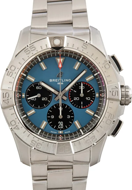 Breitling Avenger B01 Chronograph 44 Blue Dial Stainless Steel AB0147101C1A1 kol saati