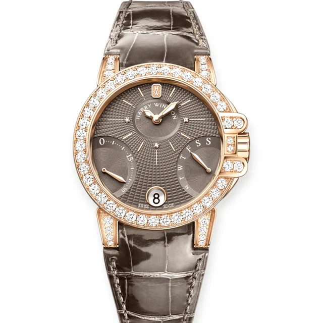 Harry Winston Ocean Biretrograde Rose Gold 36 Pre-Owned Harry Winston Ocean Lady Biretrogr