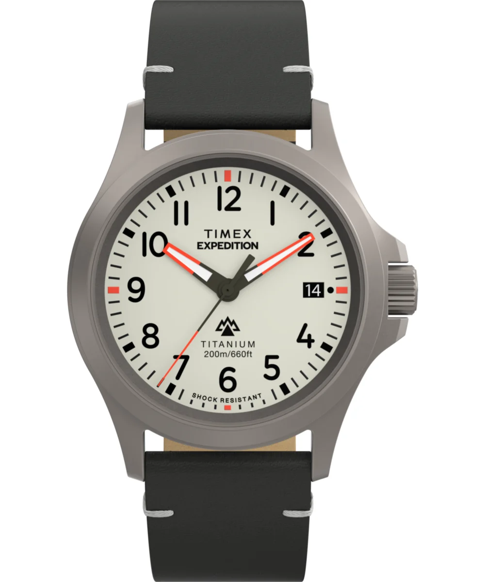 Timex Expedition Titanium 38mm Leather Strap Watch TW2W78200VQ 38 mm kol saati