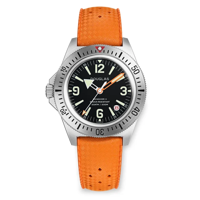 Wolbrook Skindiver II Professional Diving Watch - Orange Hand 23-S2P-003-RB1-ORA-LE1 kol s