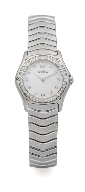 Ebel EBEL, REF. 9157 F14, WAVE, DIAMOND BEZEL AND INDEXES, STEEL kol saati