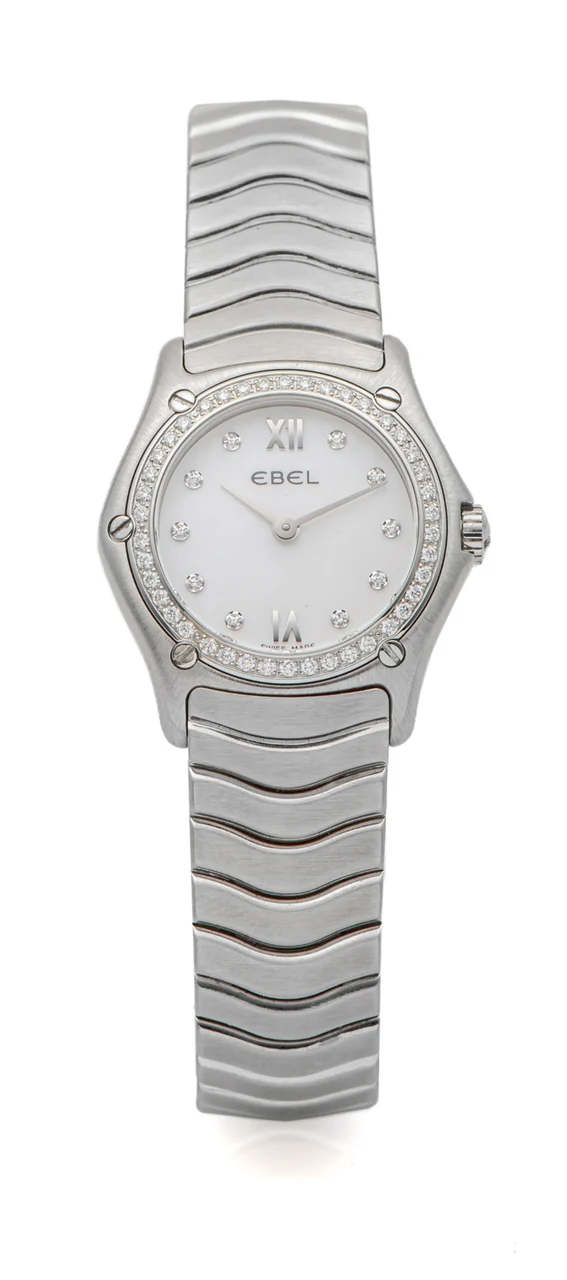 Ebel EBEL, REF. 9157 F14, WAVE, DIAMOND BEZEL AND INDEXES, STEEL kol saati