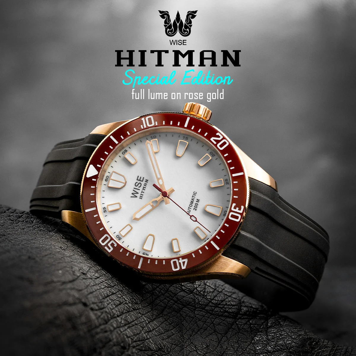 WISE HITMAN HIT67 Full Lume Special Edition (Rose Gold) 41 mm kol saati