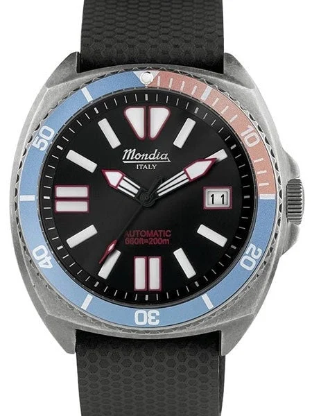 Mondia Meter Automatic Dive Watch with Black Dial #MI788GU-BLRD-02BK-CT 40.5 mm kol saati