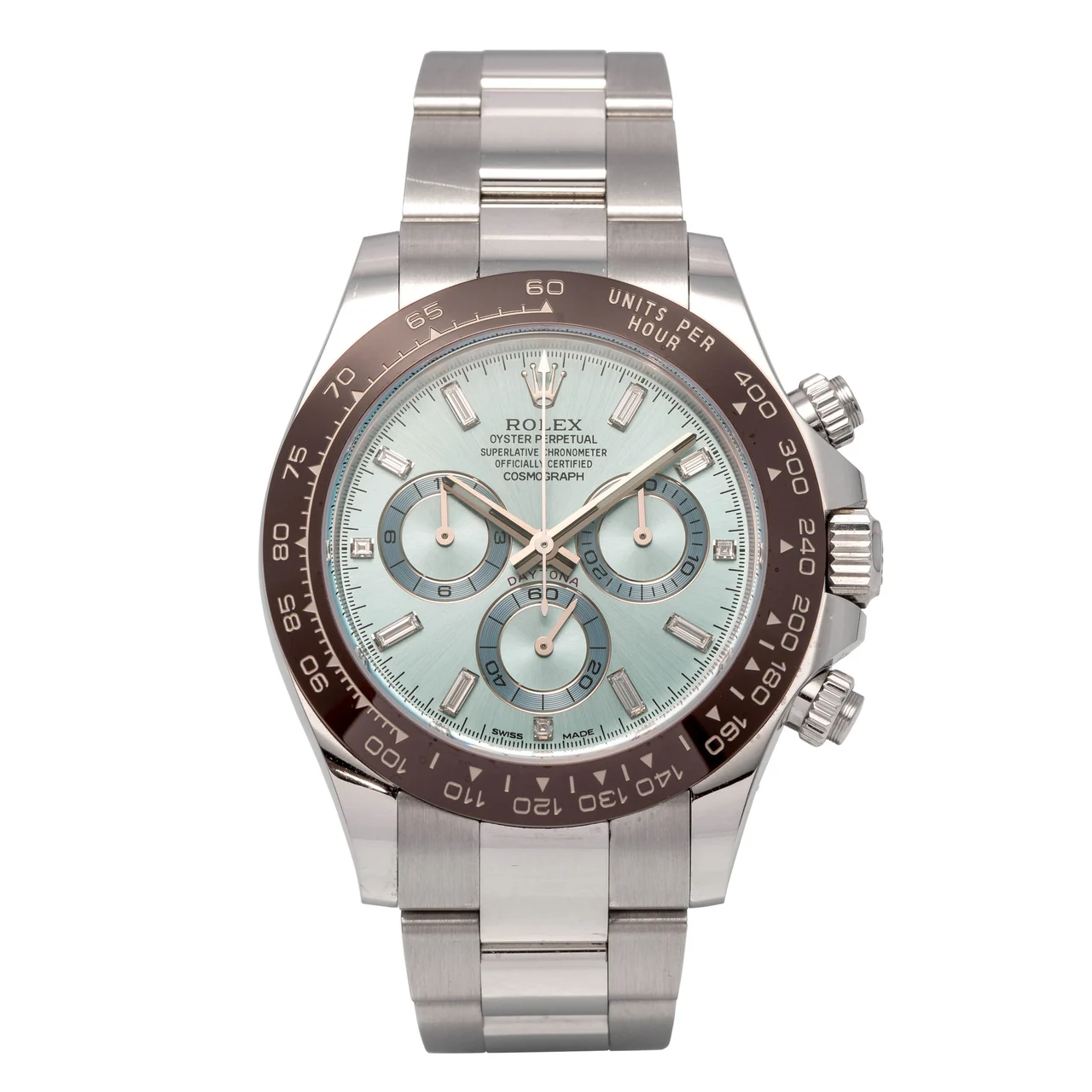 Rolex ROLEX REF. 116506, SELF-WINDING, CHRONOGRAPH, MINUTE AND HOUR COUNTERS, ICE BLUE DIAL; “COSMOGRAPH” “DAYTONA”; PLATINUM kol saati