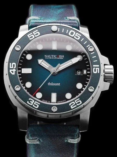 Nauticfish Scratch and Dent - German Made 1000 Meter Automatic Pro Divers Watch with AR Sapphire Crystal #Thusunt-blao SND854 43 mm kol saati
