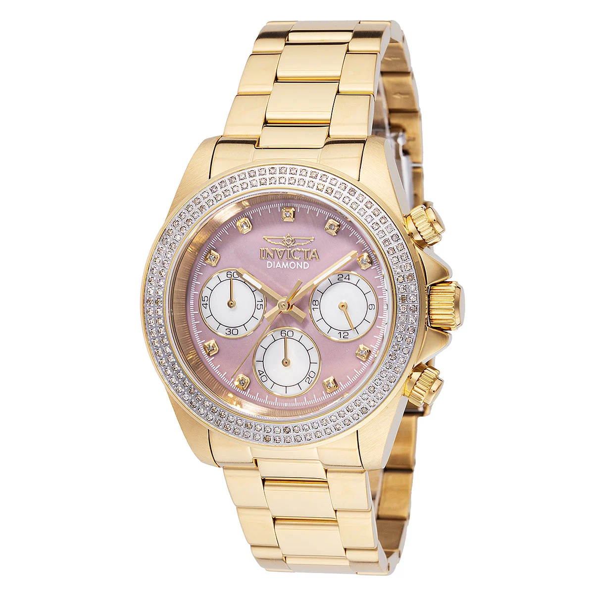 Invicta Elite Diamond 0.71 Carat Diamond Watch w/ Mother of Pearl Dial - 38mm, Gold (48757) 38 mm kol saati