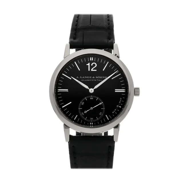 A. Lange & Sohne Lange & Söhne Saxonia 301.027 37MM White Gold Black Dial A. Lange & Söhne