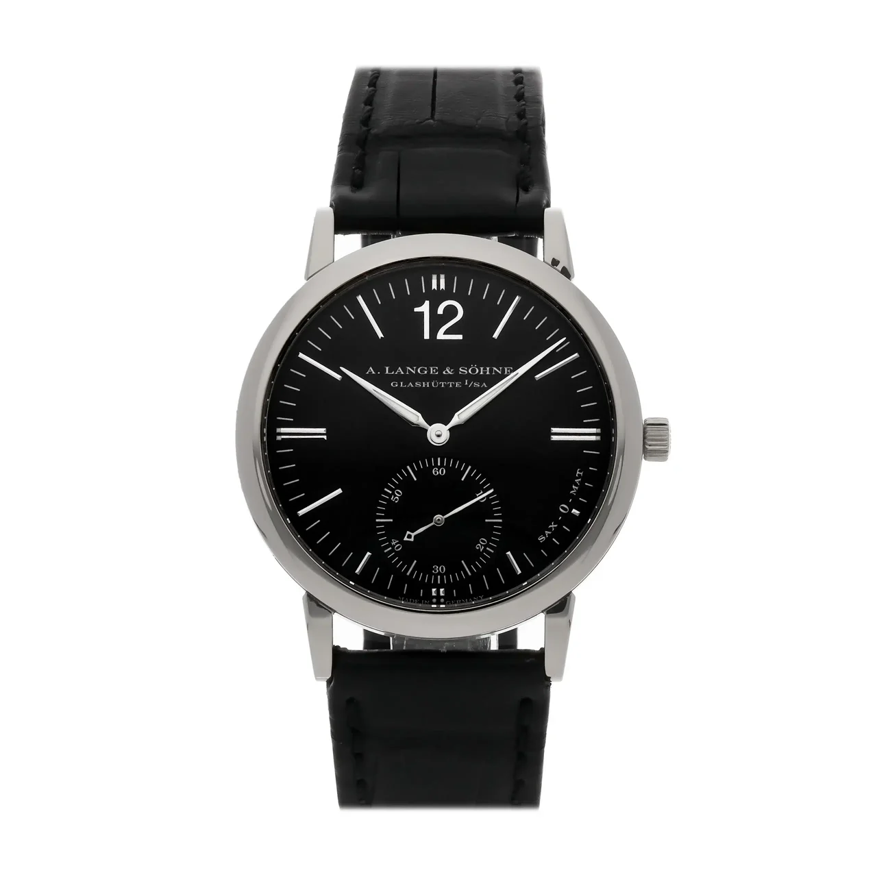 A. Lange & Sohne Lange & Söhne Saxonia 301.027 37MM White Gold Black Dial A. Lange & Söhne Saxonia 301.027 37MM White Gold Black Dial 37 mm kol saati