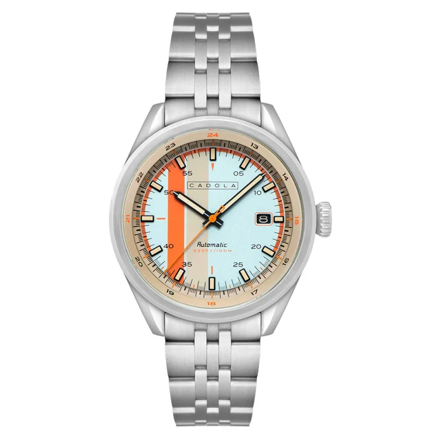 Cadola Pista Automatic Watch with Light Blue Striped Dial #CD-1031-55 kol saati