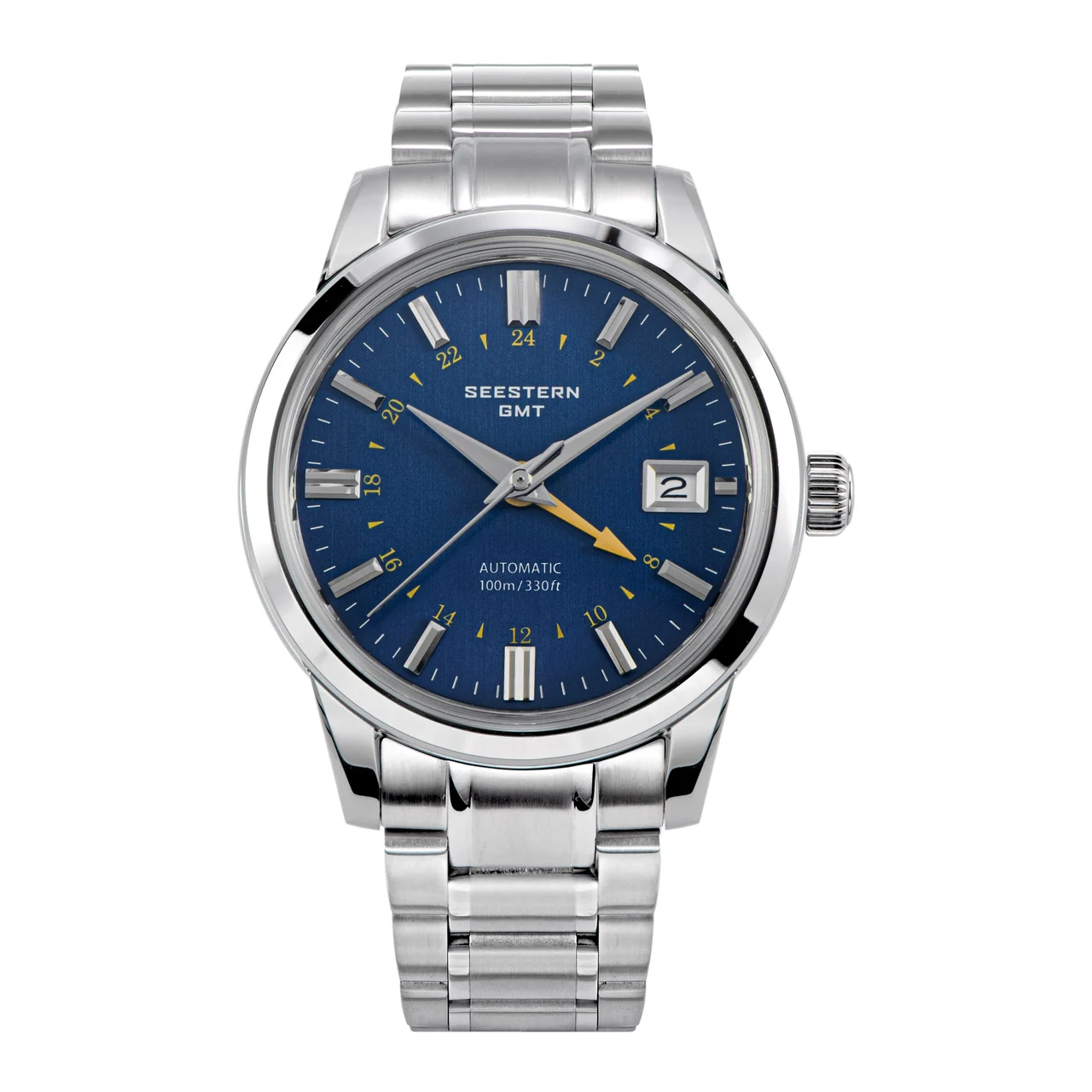 Sugess Seestern S446 GMT Watch Deep Blue Dial (Seiko NH34 GMT movem 40 mm kol saati